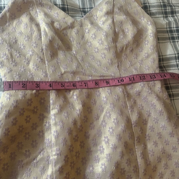 superdown Lavender Metallic Gold Floral Rosanna Strappy Back Mini Dress NWT S - Picture 15 of 16